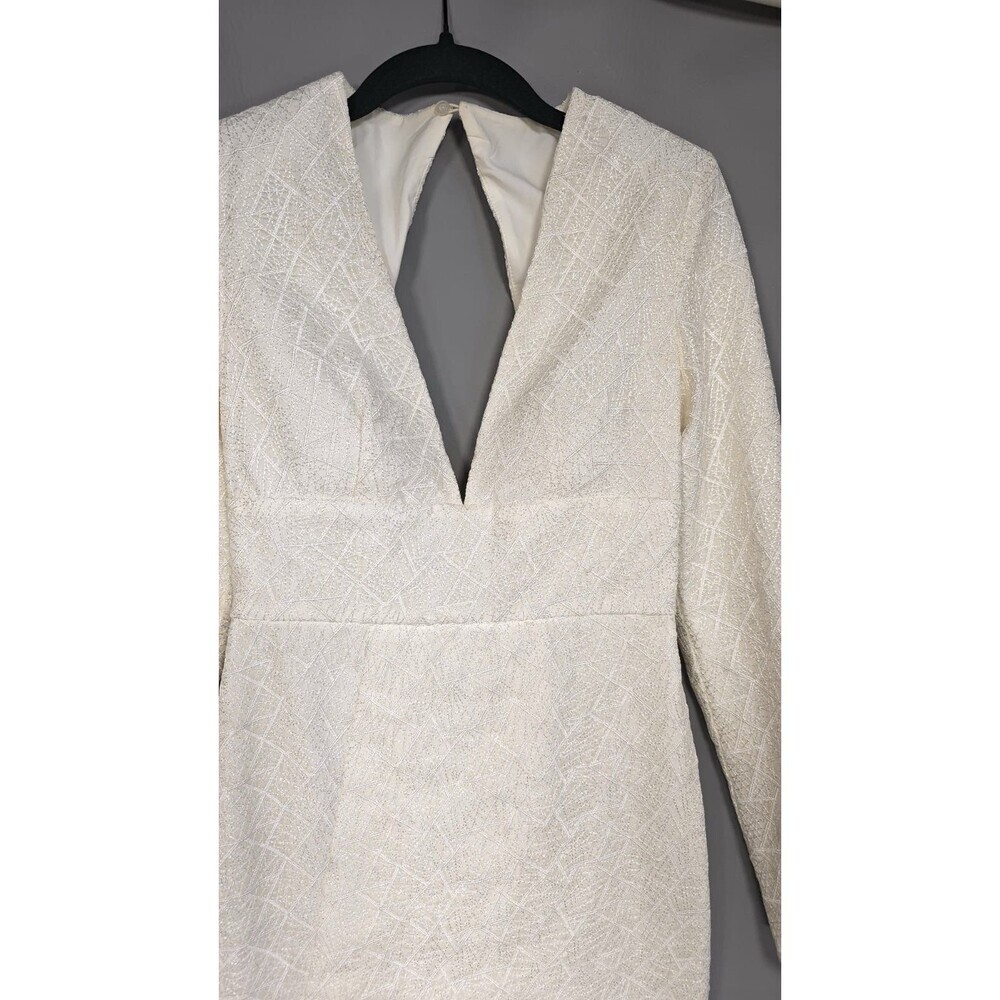 MISHA COLLECTION Size US 2 Natasha Mini Dress Milk Long Sleeve Open Back Sexy - Picture 10 of 15